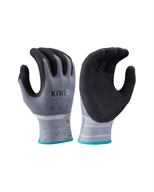 Kiwi A5 Cut Resistant Nitrile Palm Coated Polyethylene Blend Knit Grey Grip Gloves [R55100]