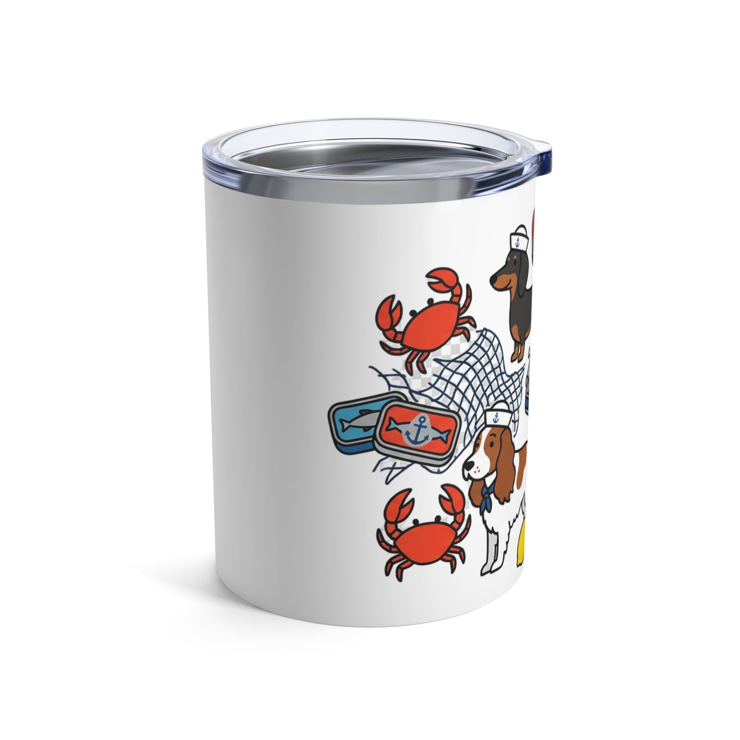 Tinned Fish Pups - Nautical Snack Time 12oz Short Tumbler