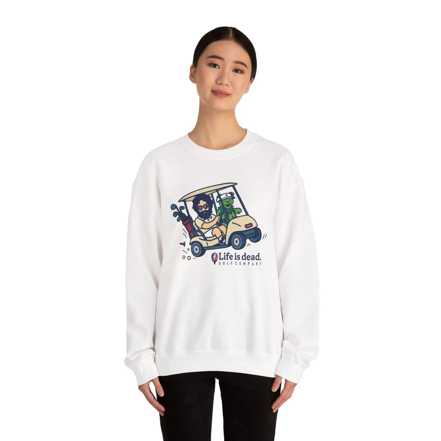 Joy Ridin' Jerry and The Bear | Life is dead.® Crewneck | Grateful Dead
