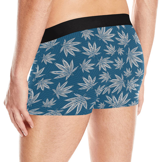 Blue and Gray Weed Pattern Boxer Briefs