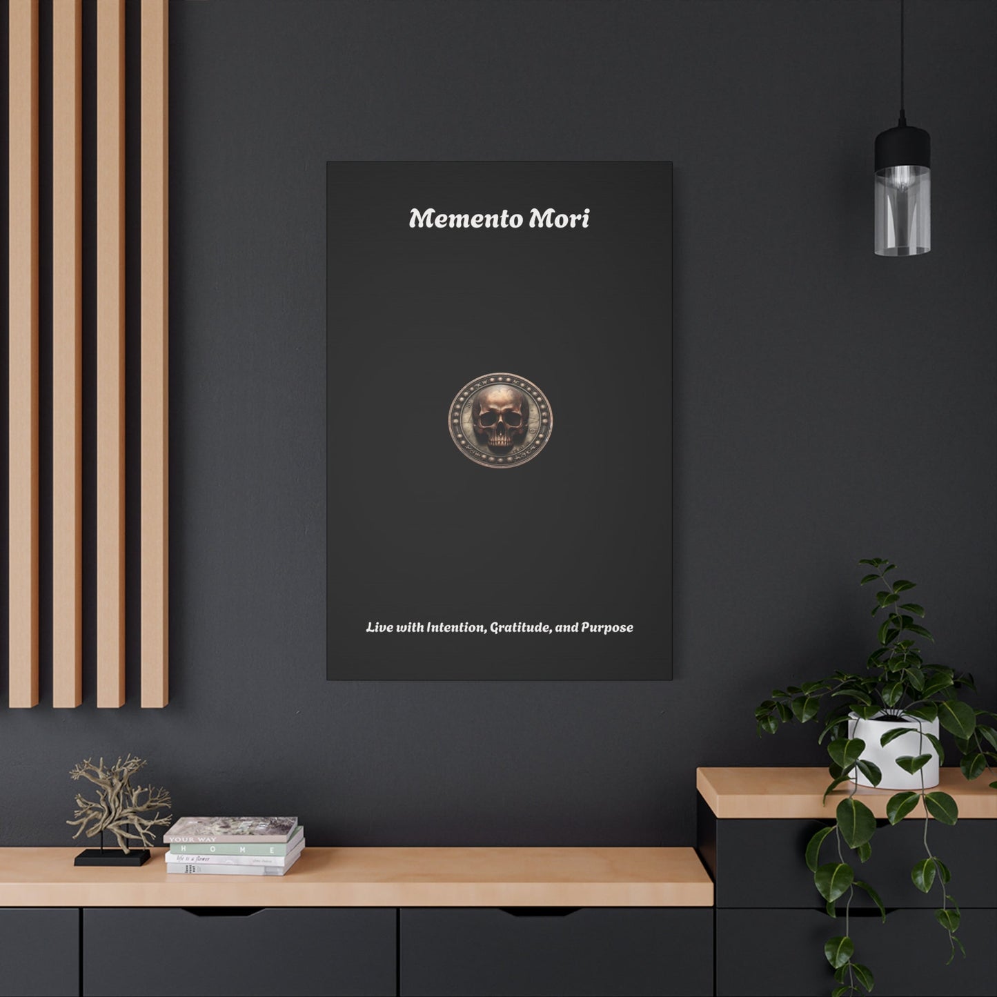"Memento Mori" Matte Canvas - Inspirational Wall Art -"Live with Intention, Gratitude, and Purpose"