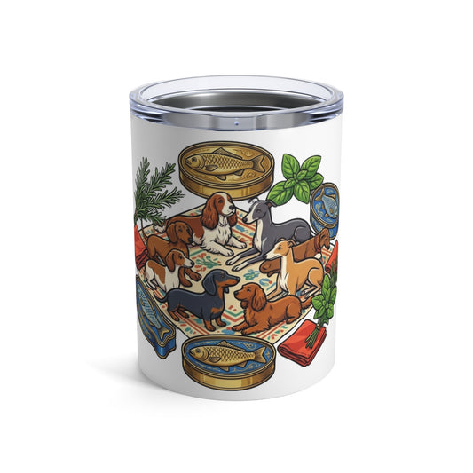 Tinned Fish Pups - The Golden Trio 12oz Short Tumbler