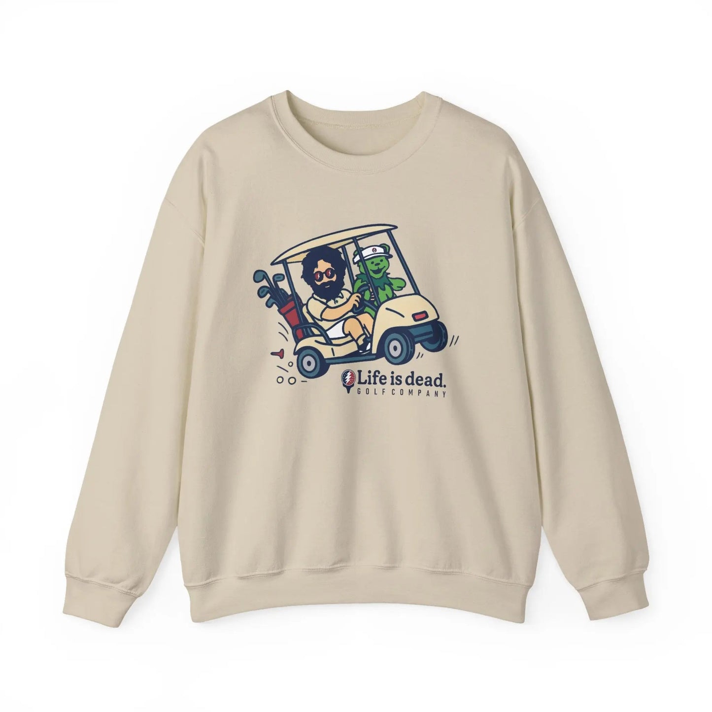 Joy Ridin' Jerry and The Bear | Life is dead.® Crewneck | Grateful Dead