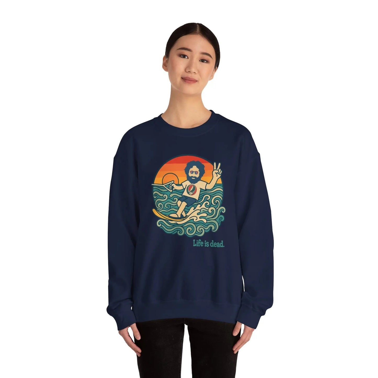 Waterskiin' Jerry Life is dead.® Crewneck | Grateful Dead