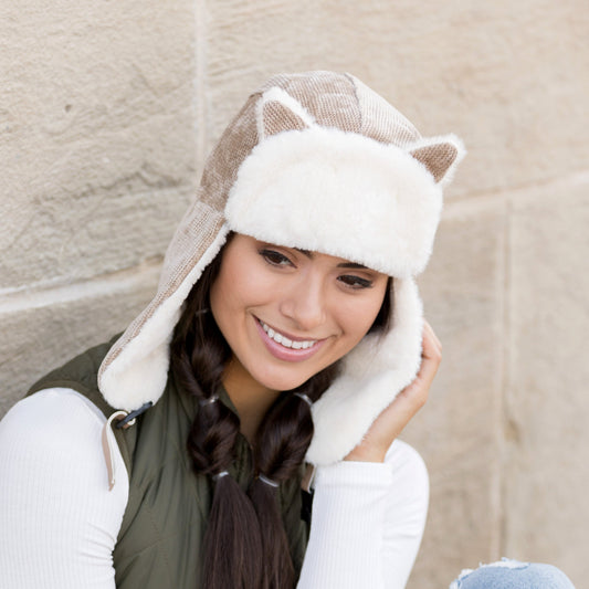 Kitten Ear Trapper Hat