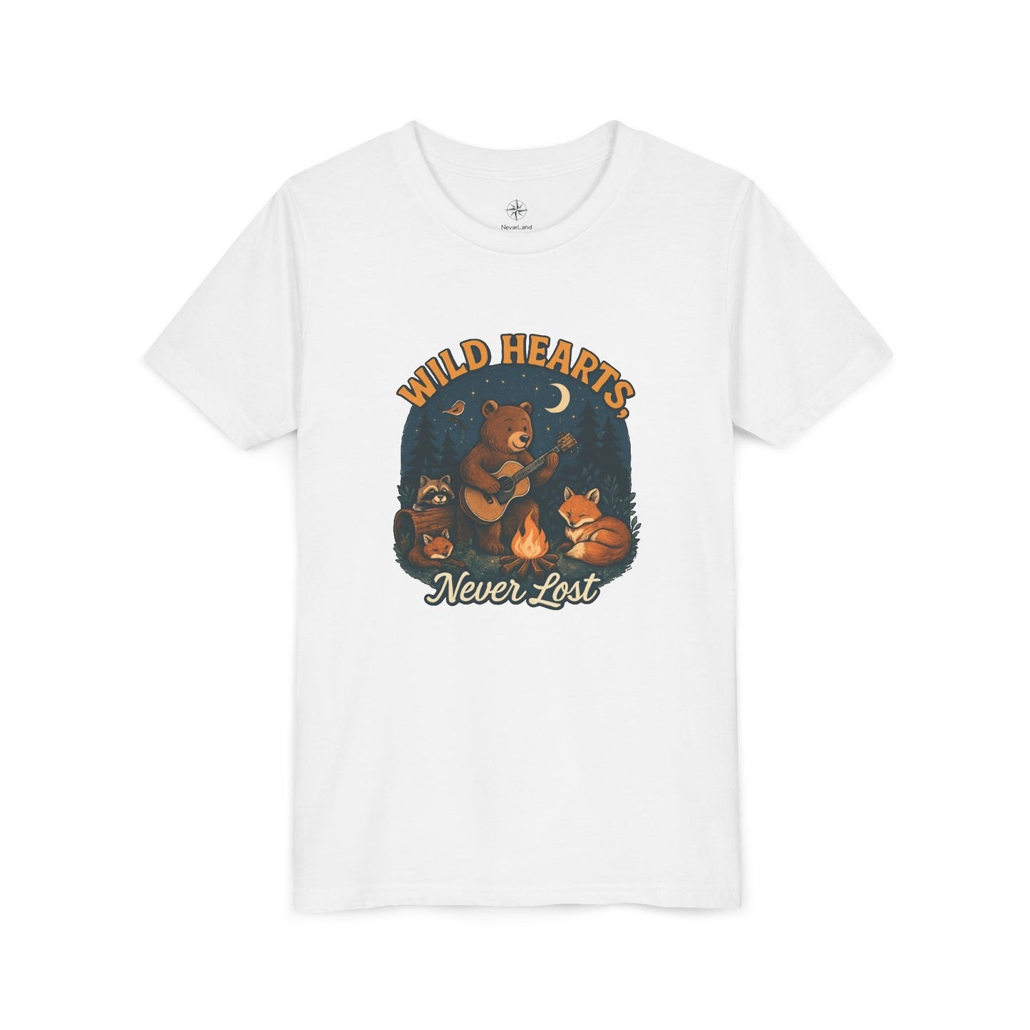 "Wild Hearts Never Lost Campfire Bear" - Youth Tee
