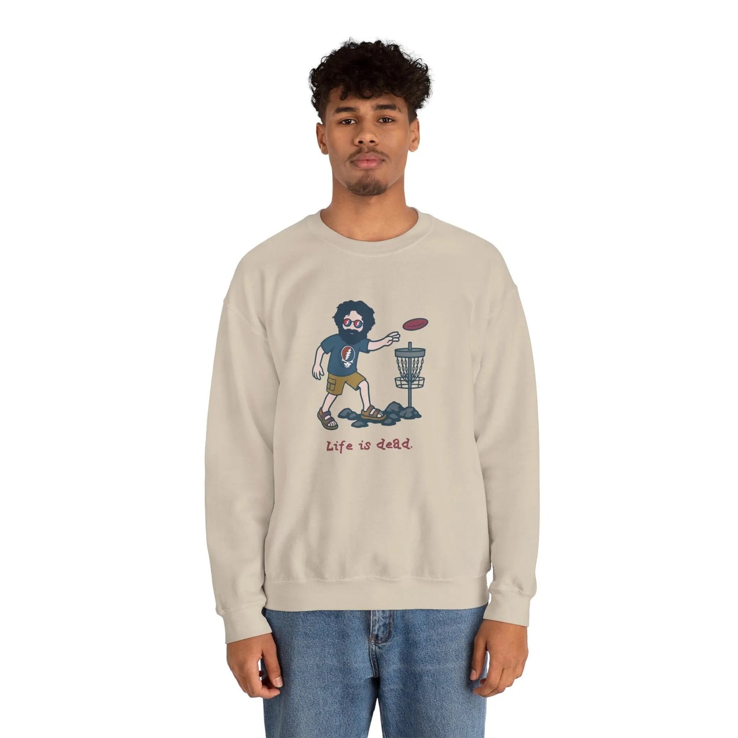 Disc Golfin' Jerry | Life is dead.® Crewneck | Grateful Dead