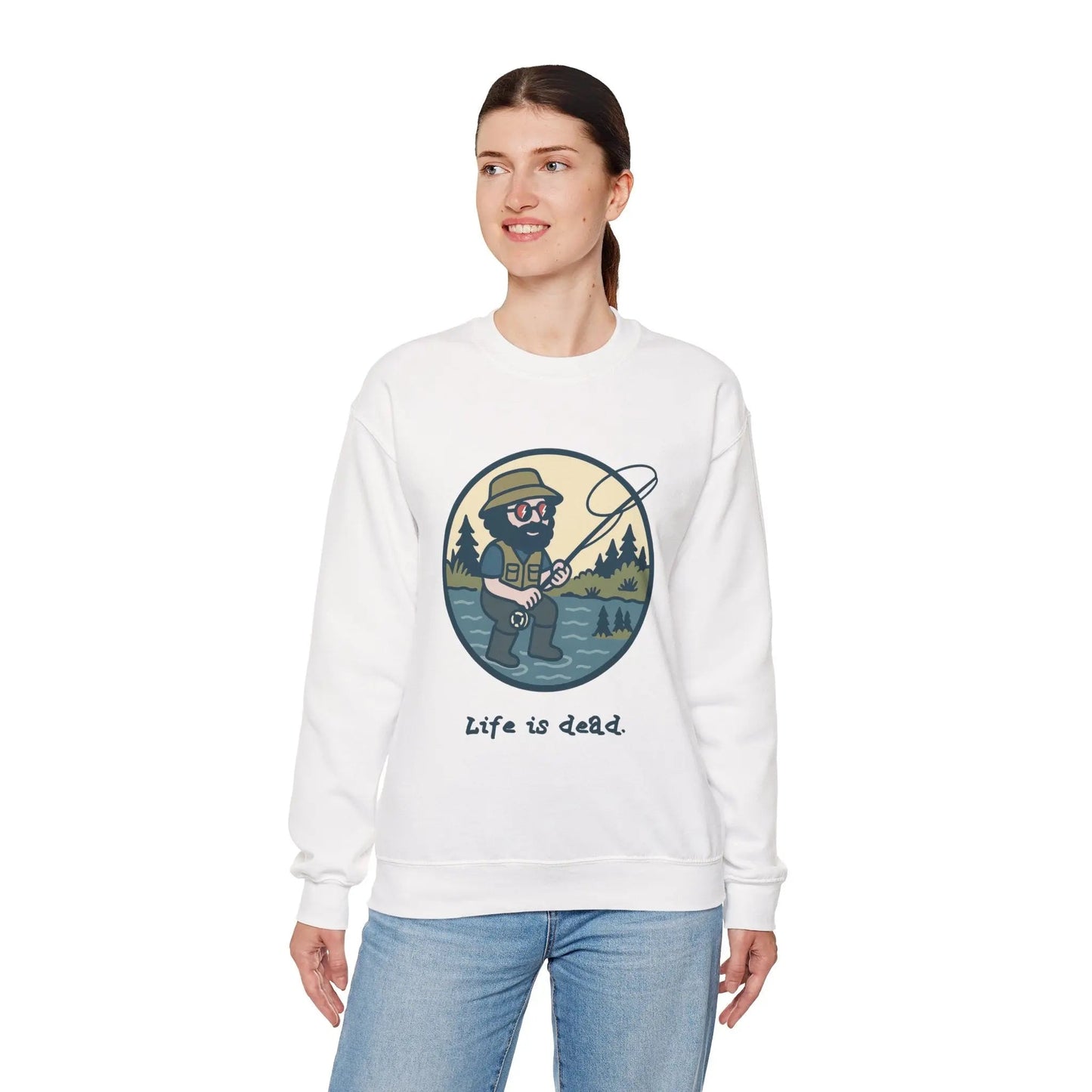 Fly Fishin' Jerry | Life is dead.® Crewneck | Grateful Dead