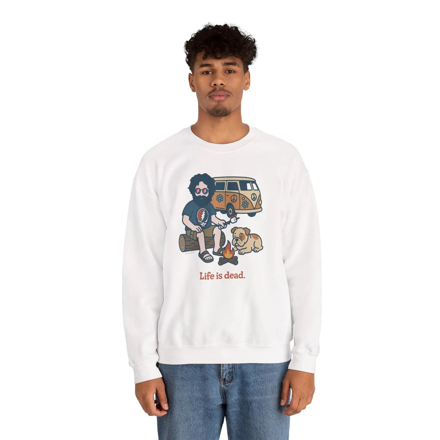 Jerry and Frank are Camping | Life is dead.® Crewneck | Grateful Dead