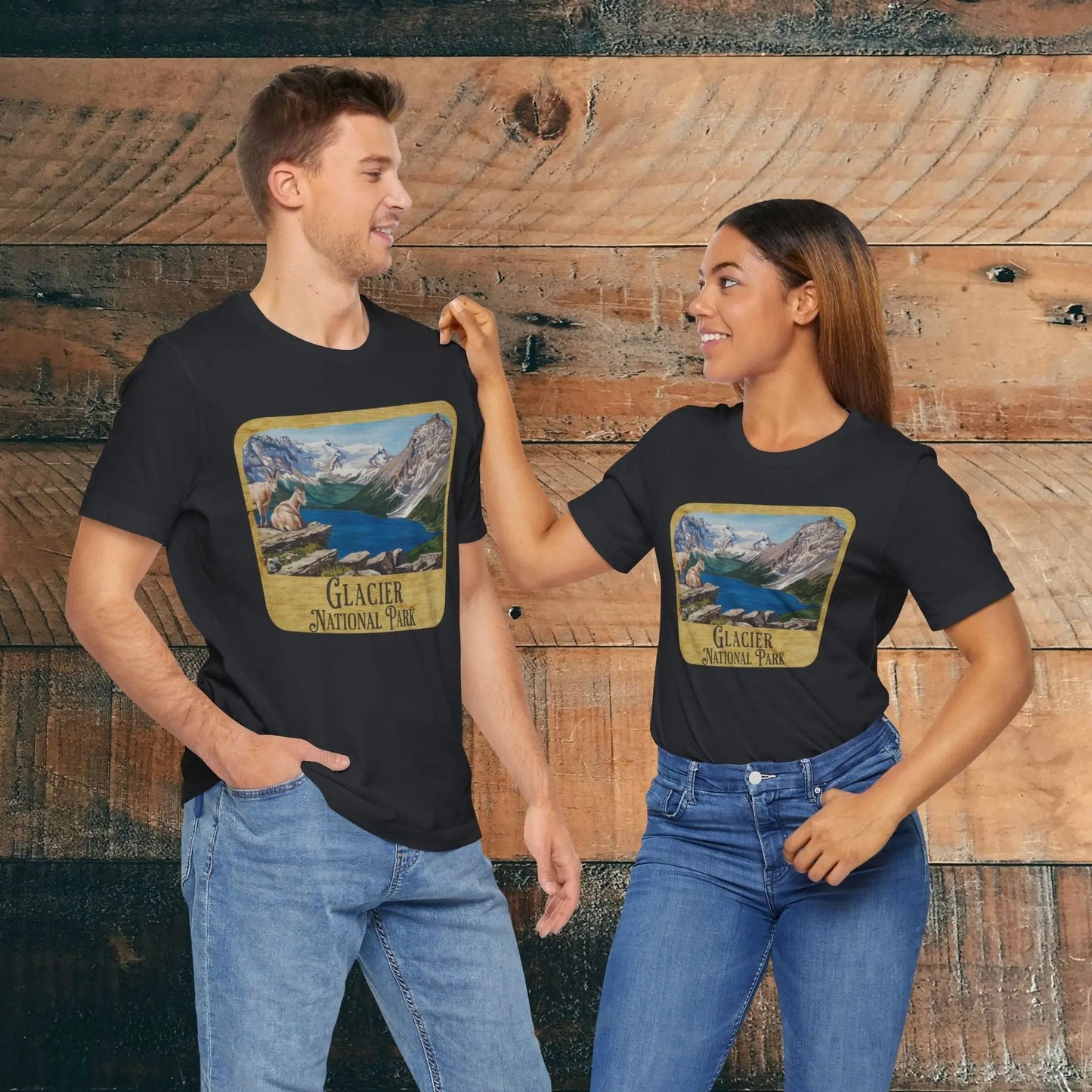 Glacier National Park T-Shirt Wood Sign