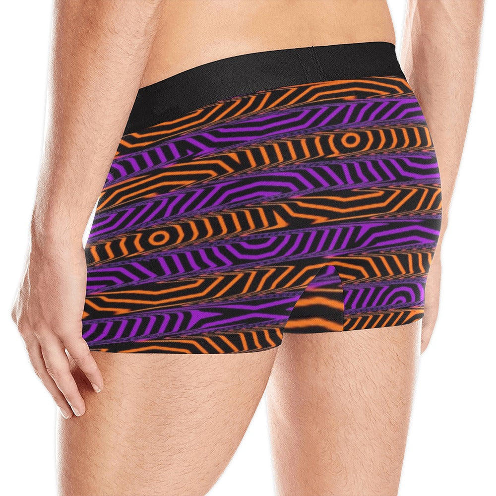 Orange and Purple Spooky Stripes Boxer Briefs