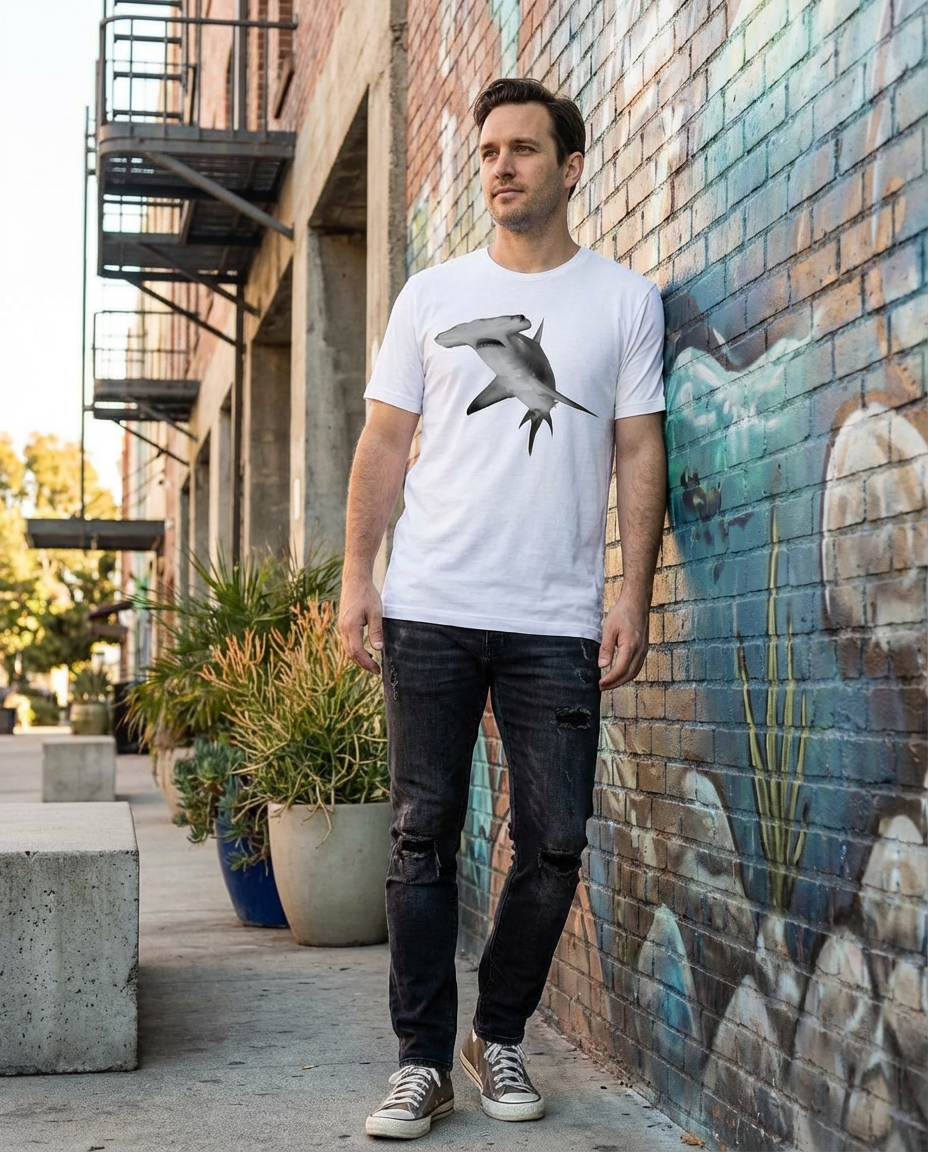 Hammerhead Shark, Great Hammerhead in Bimini Bahamas photograph, Moss Apparel, Unisex T-Shirt