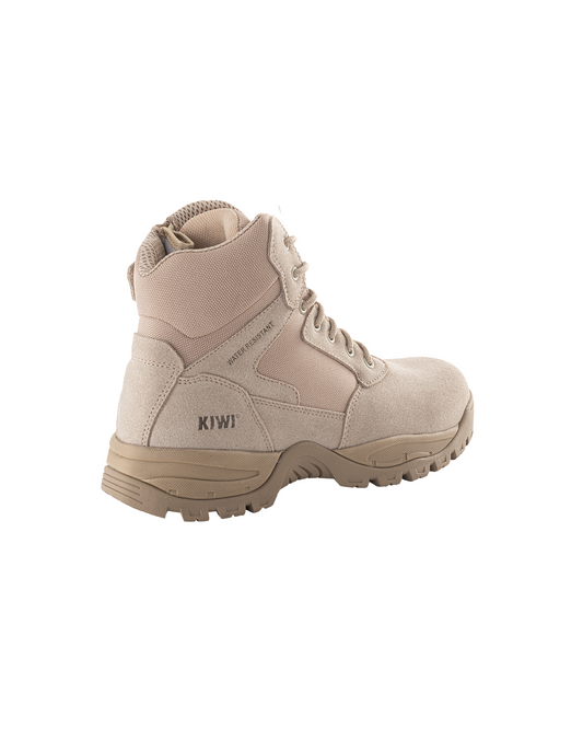 Kiwi Rugged Sand Suede Mid-Cut 6" Steel Toe Zipped Water Resistant Tactical Boots [R60000]