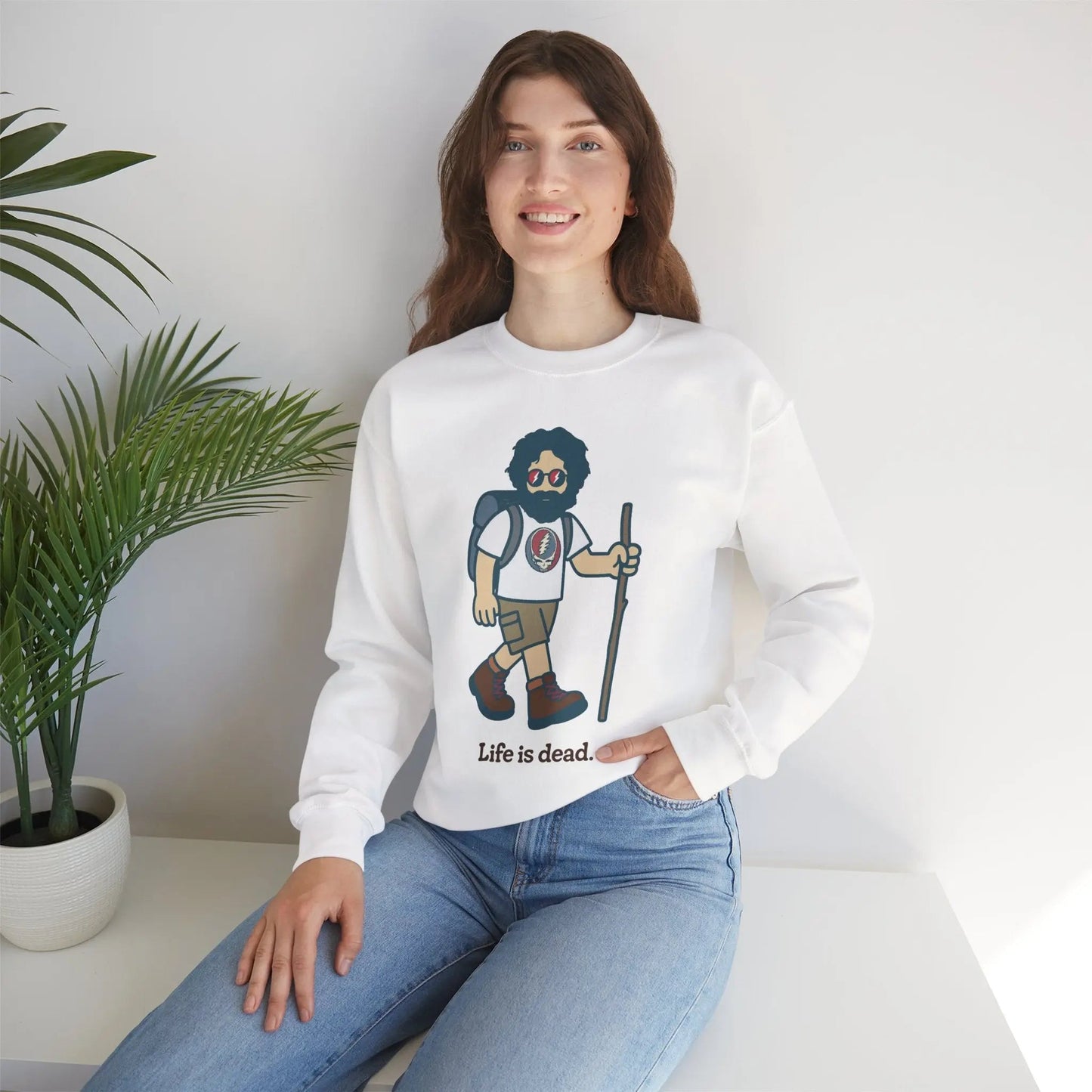 Hikin' Jerry | Life is dead.® Crewneck | Grateful Dead
