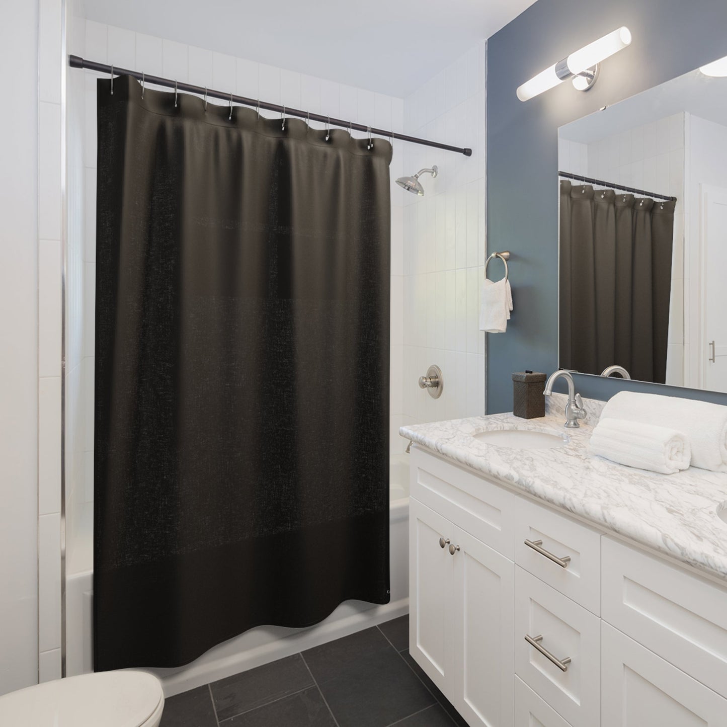 Elegant Black Shower Curtain for a Modern Bathroom Decor