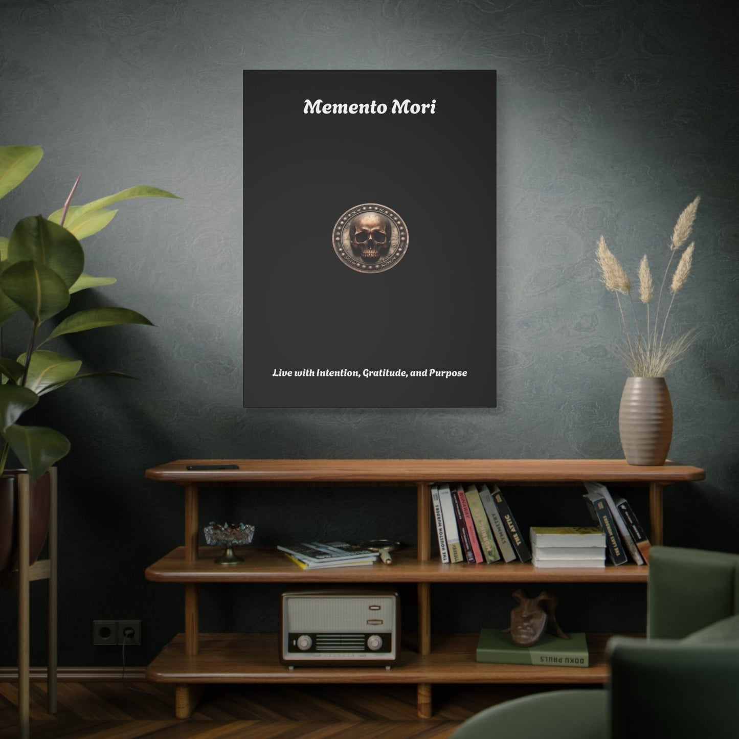 "Memento Mori" Matte Canvas - Inspirational Wall Art -"Live with Intention, Gratitude, and Purpose"