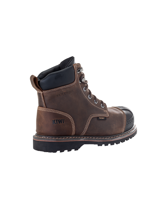 Kiwi Premium Brown Crazy Horse 6" Steel Toe Waterproof Cap-Toe Work Boots [R64100]