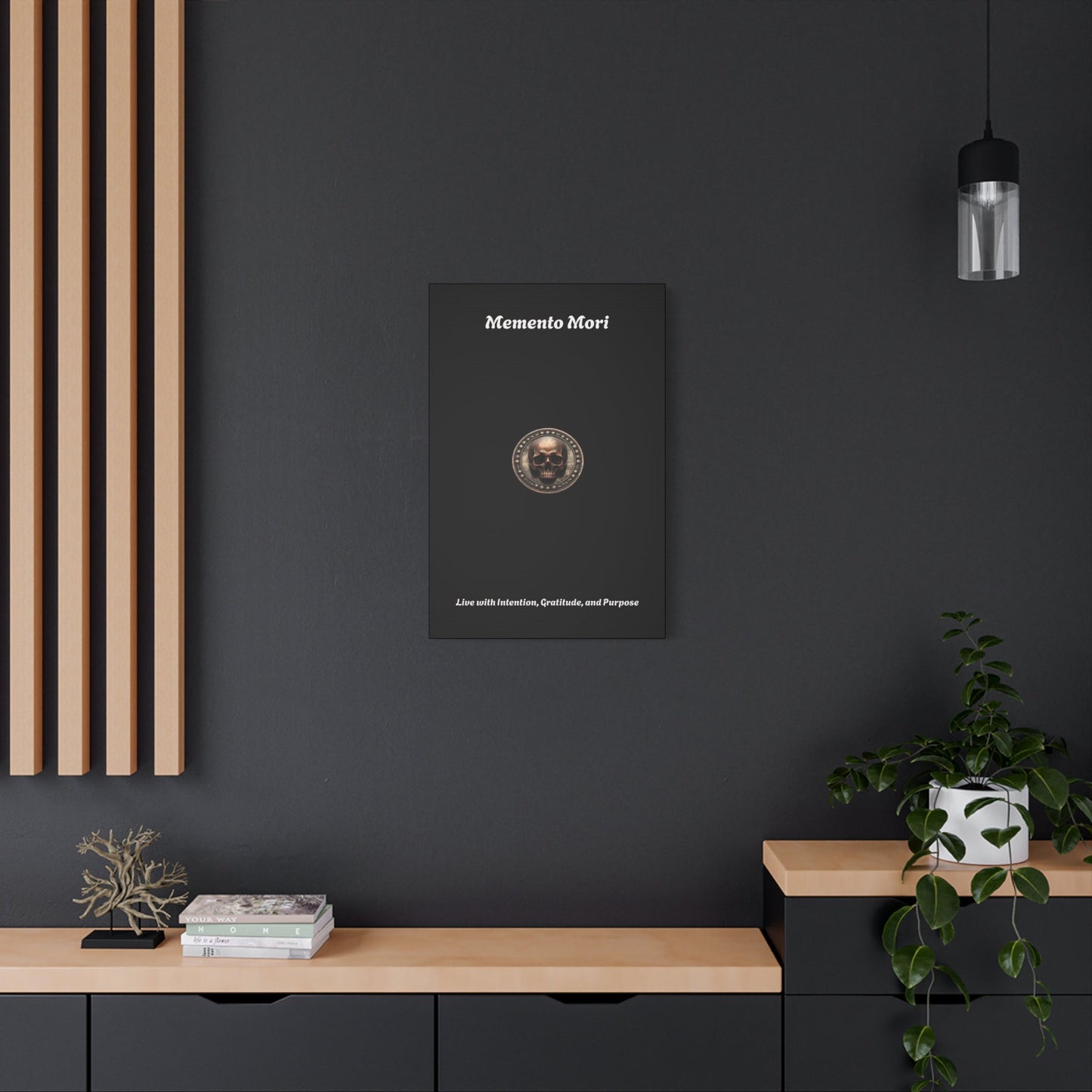 "Memento Mori" Matte Canvas - Inspirational Wall Art -"Live with Intention, Gratitude, and Purpose"