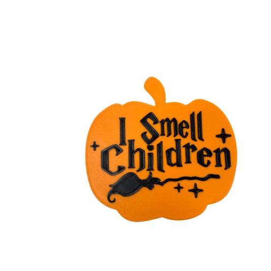 I Smell Children Pumpkin Fridge Magnet - Hocus Pocus Inspired Magnet for Halloween or Spooky Party Decoration - Made in USA! (Pumpkin)