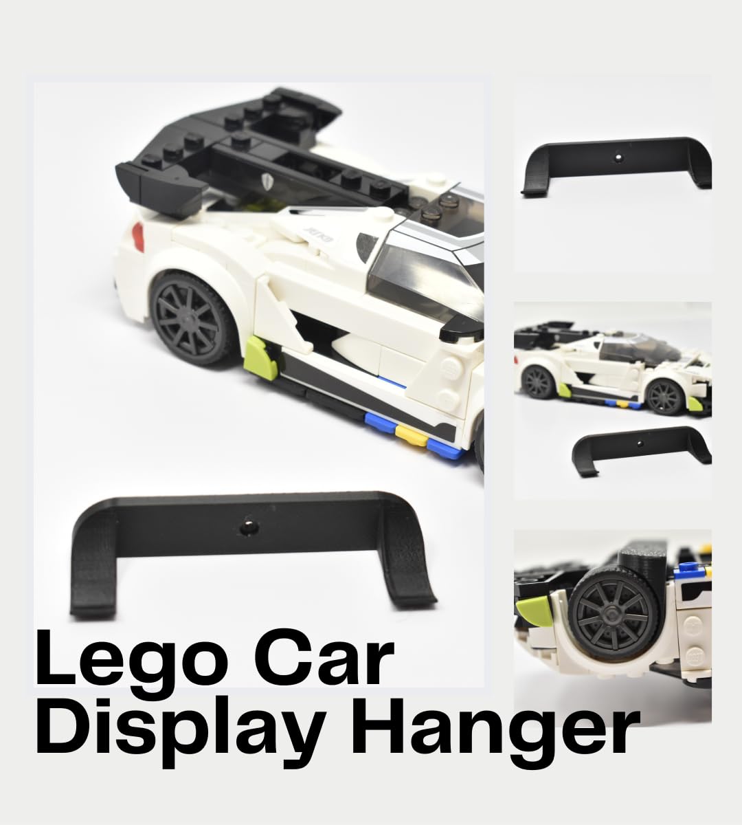 Collectible Car Display Wall Mount | Low Profile Design Compatible with Lego Car Models | Display Cars by Wheels on Wall | Made in USA
