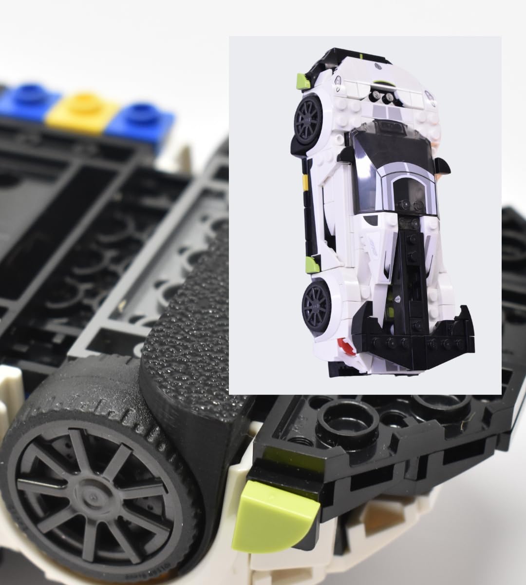 Low Profile Collectible Car Display Wall Mount | Compatible with Lego Car Models | Display Cars by Wheel on Wall | Made in USA (Black)