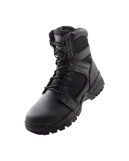 Kiwi Rugged Black Action Leather 7" Steel Toe Zipped Water Resistant Tactical Boots [R60500]