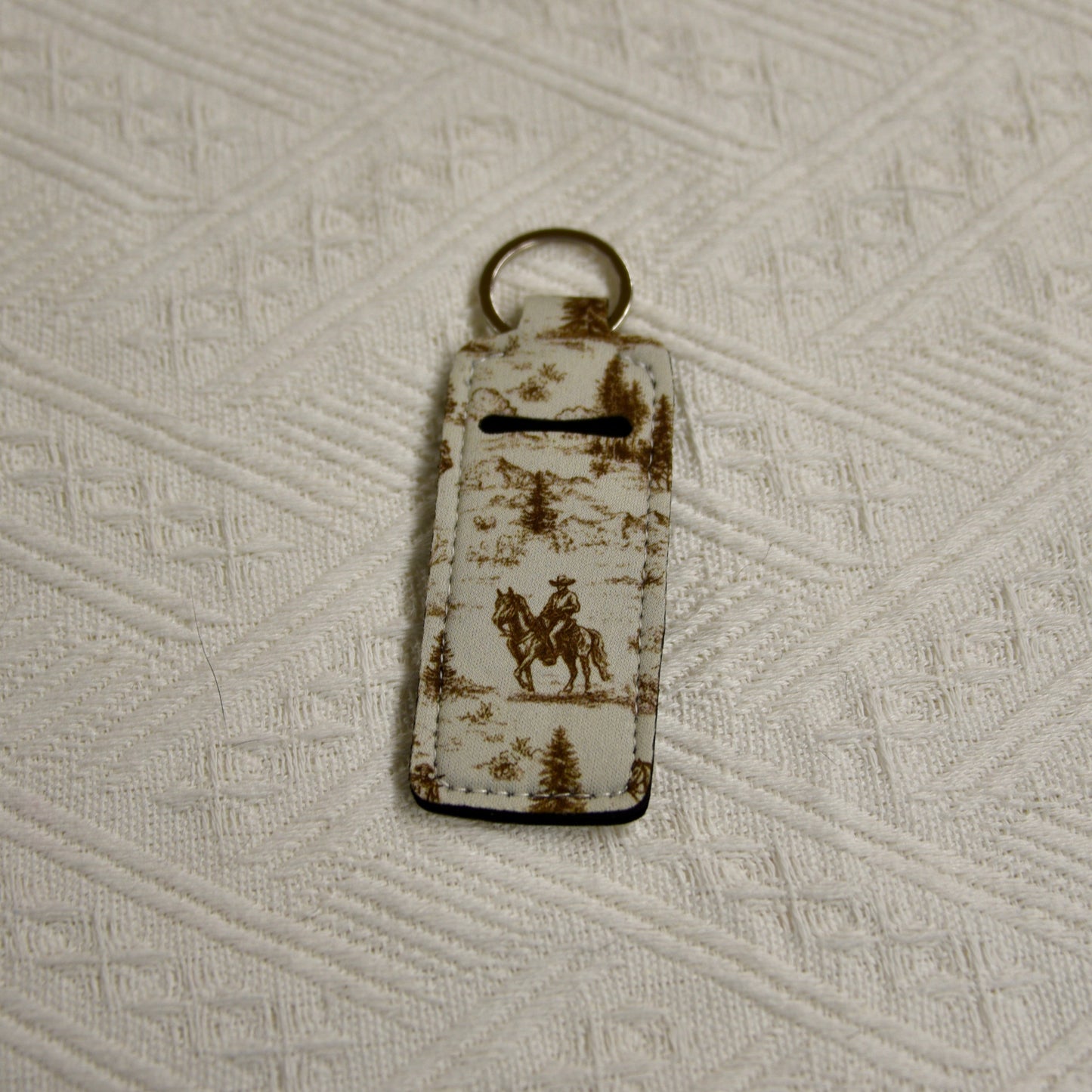 Chapstick Holder Keychain – Cow Print, Camo Pink Bow, Cowboy Toile, & Barn Toile