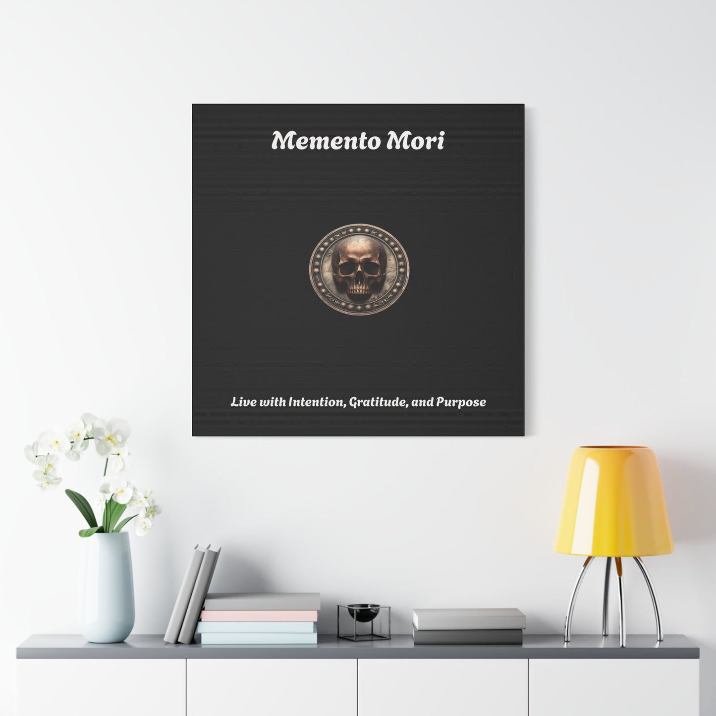 "Memento Mori" Matte Canvas - Inspirational Wall Art -"Live with Intention, Gratitude, and Purpose"