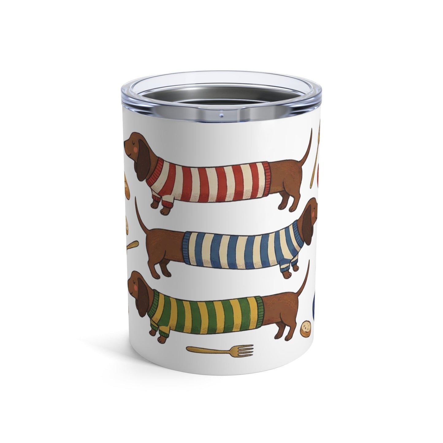 Tinned Fish Pups - Baguette & Blue Tins 12oz Short Tumbler