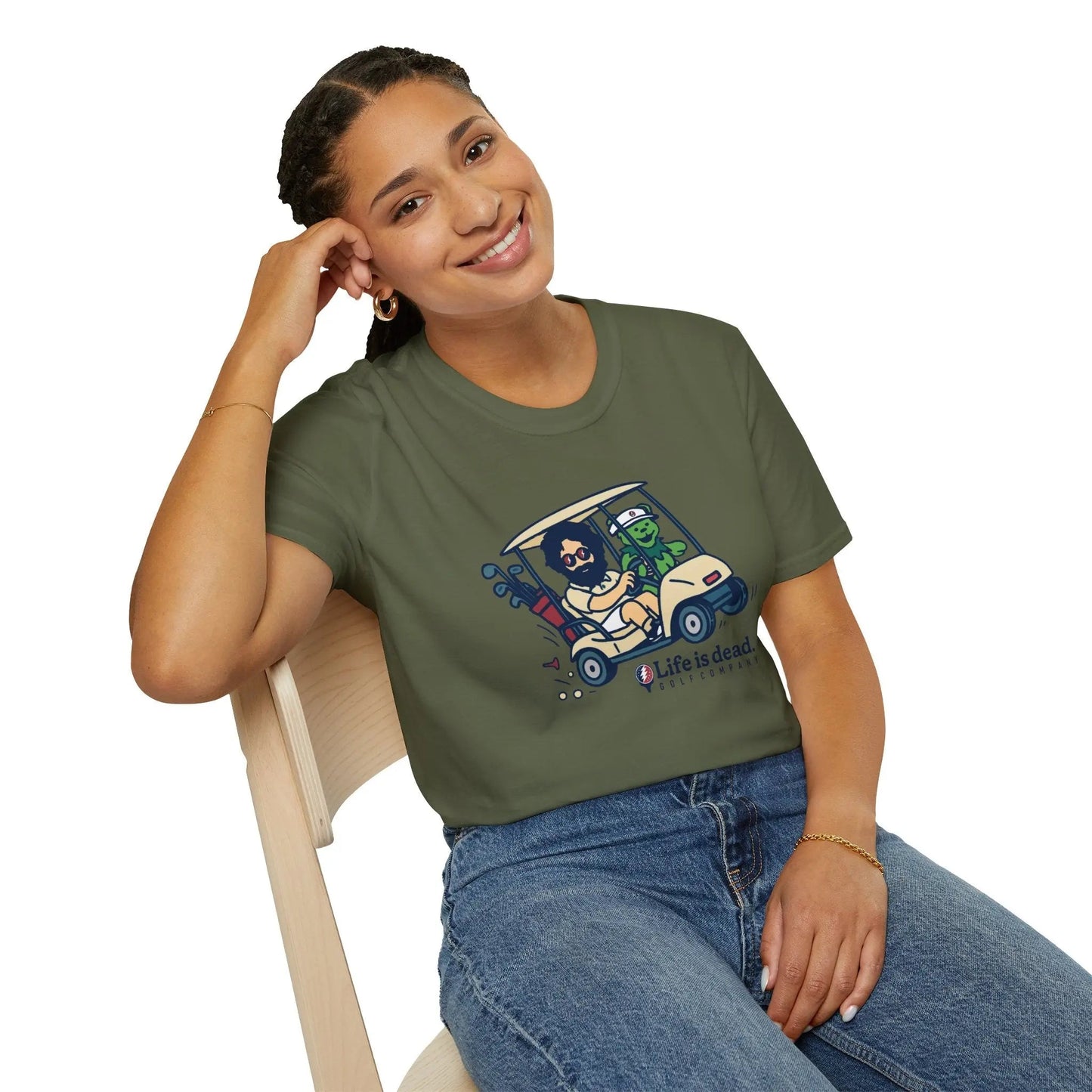 Joy Ridin' Jerry and The Bear - Life is dead.® Golf Company T-Shirt