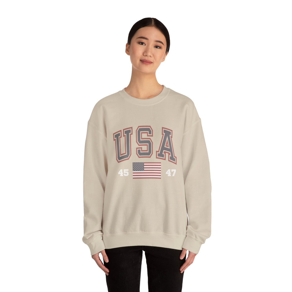 Unisex Vintage USA Crewneck Sweatshirt - Casual, Comfy American Style