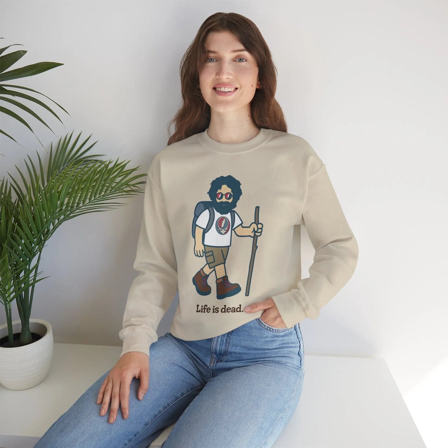 Hikin' Jerry | Life is dead.® Crewneck | Grateful Dead