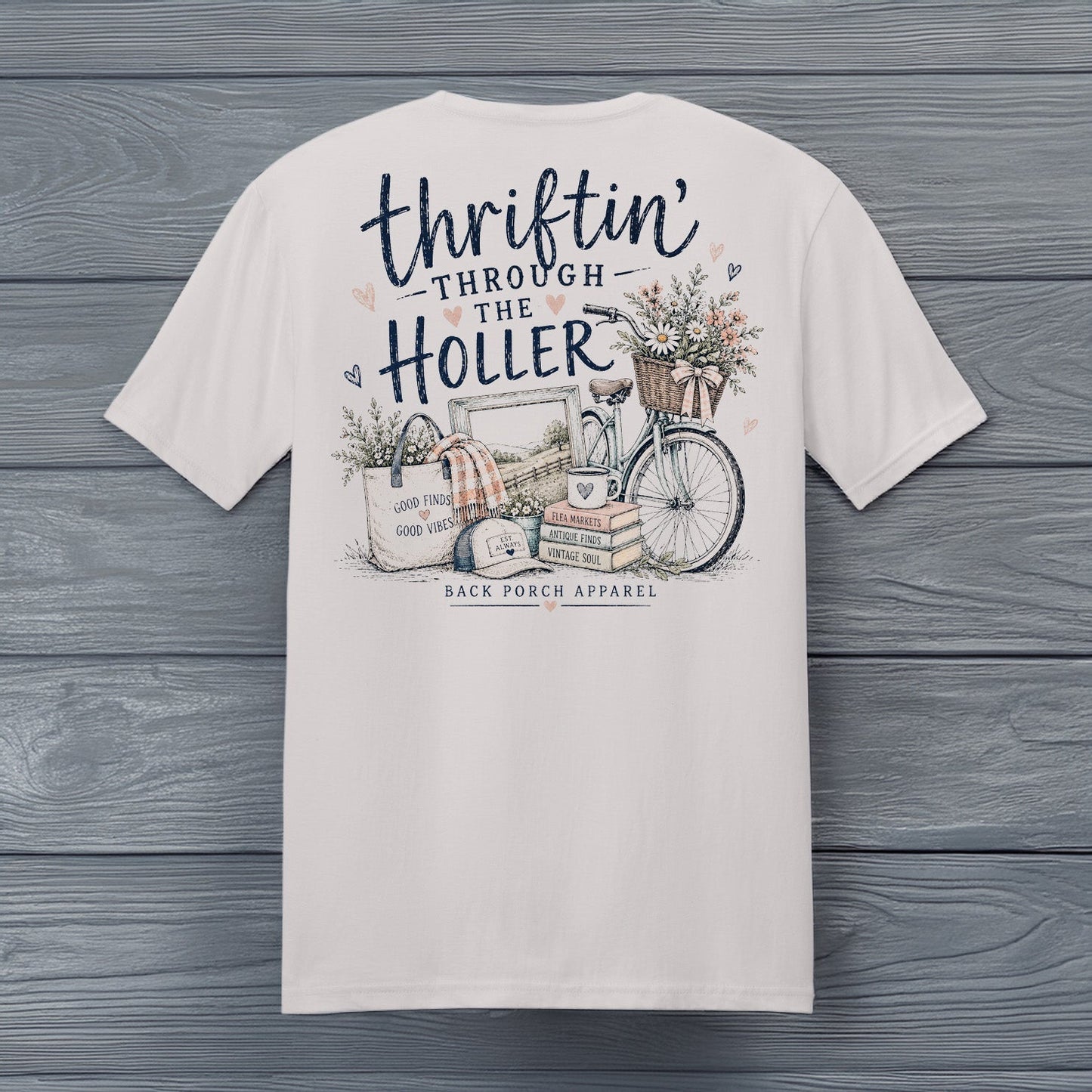 Thriftin' Through the Holler T-Shirt | Women's Super Soft Ring Spun Cotton Vintage Thrifting Graphic Tee