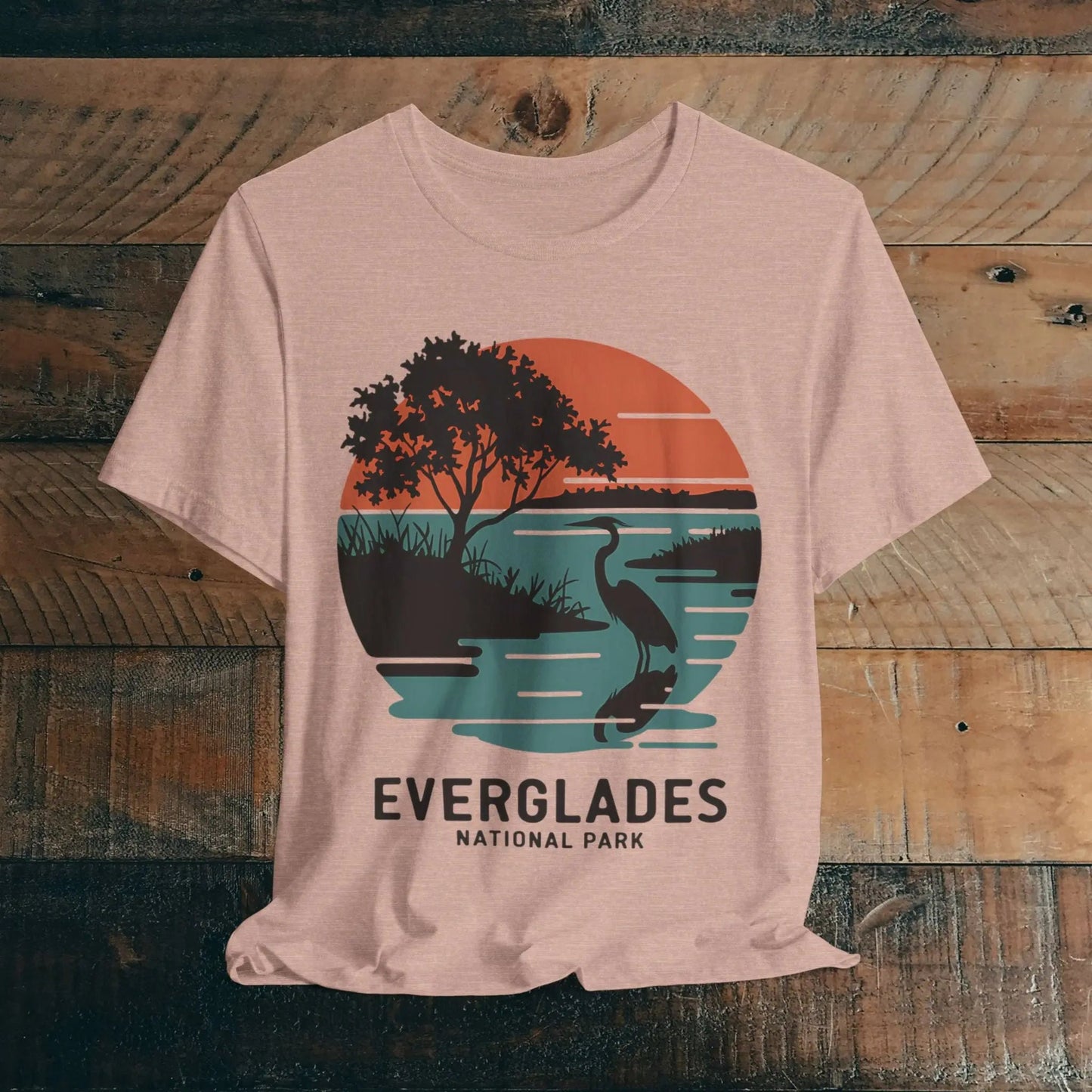 Everglades National Park T-Shirt Logo Retro Sunset