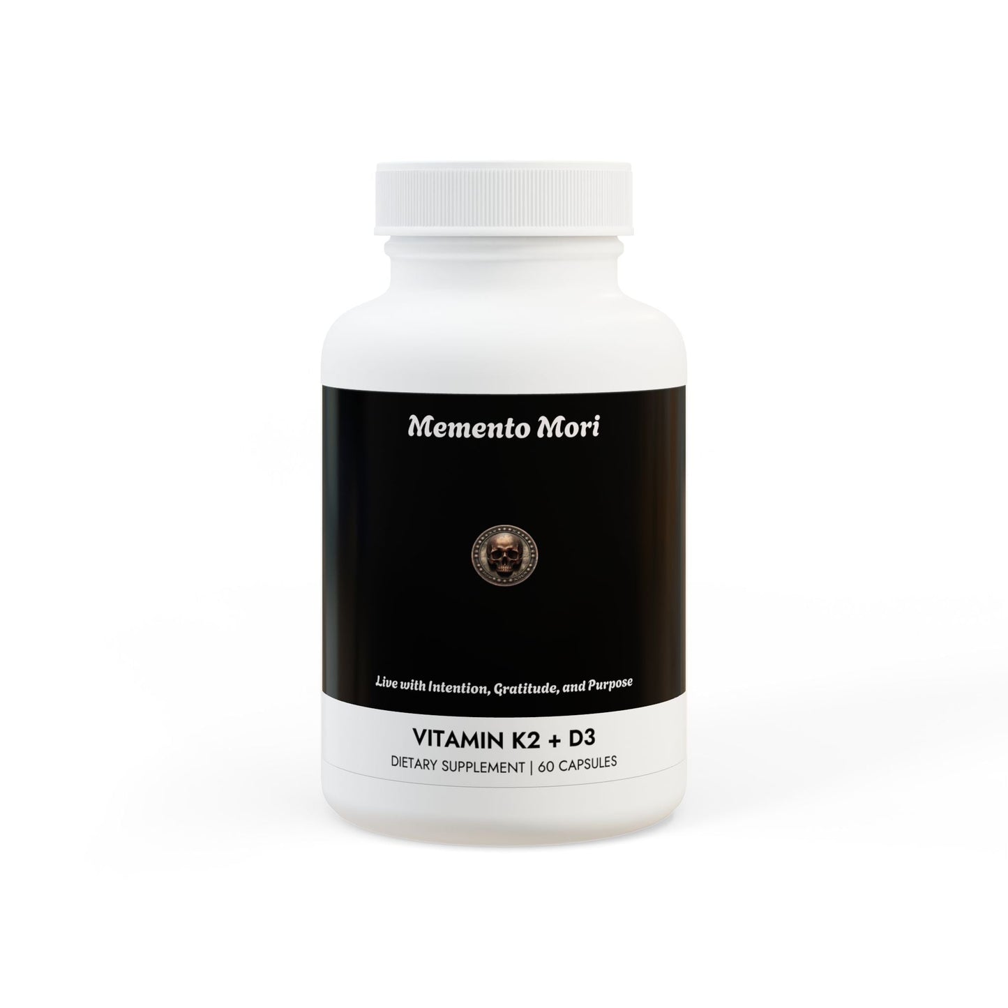 Vitamin K2 + D3 Supplement (60 Capsules) - "Memento Mori"