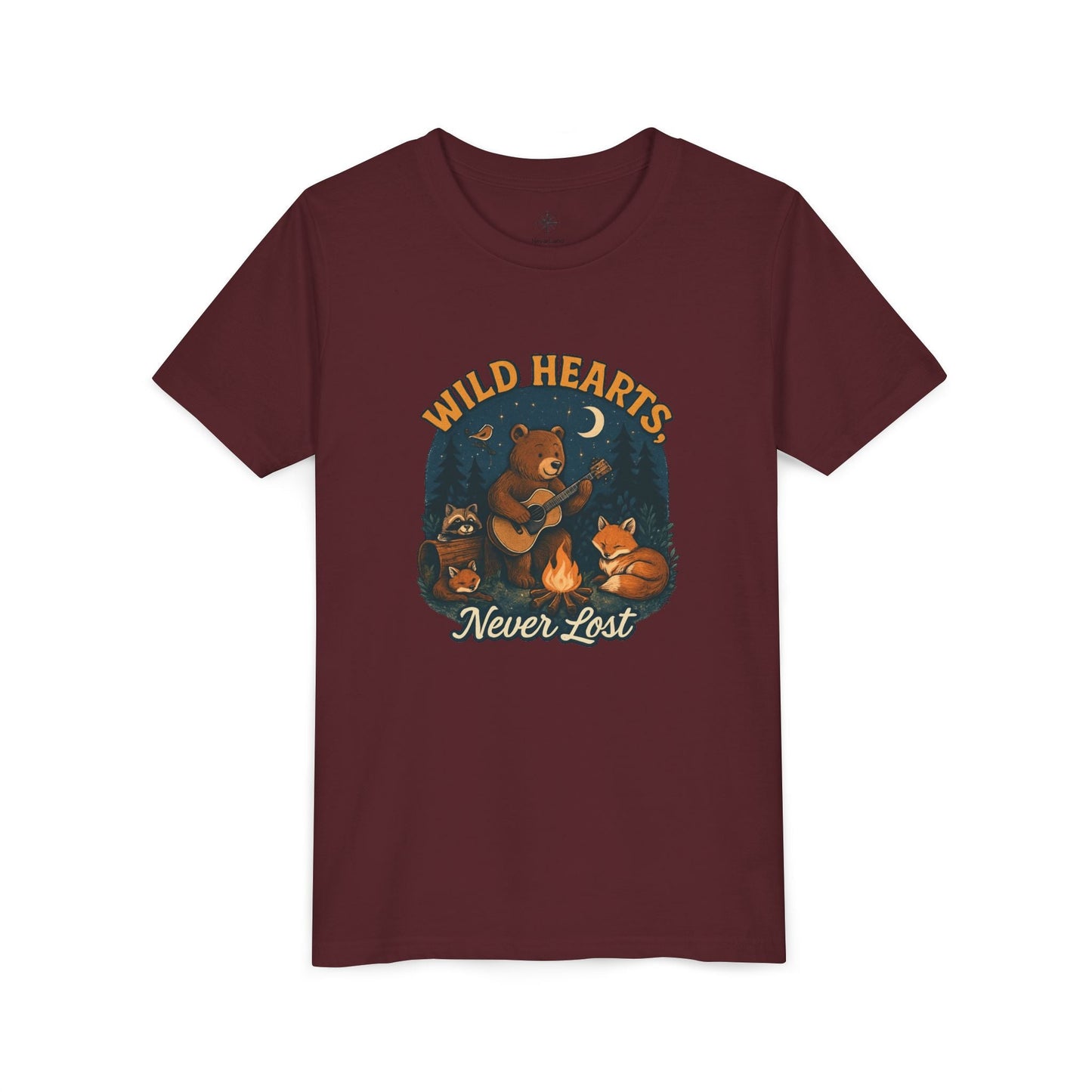 "Wild Hearts Never Lost Campfire Bear" - Youth Tee