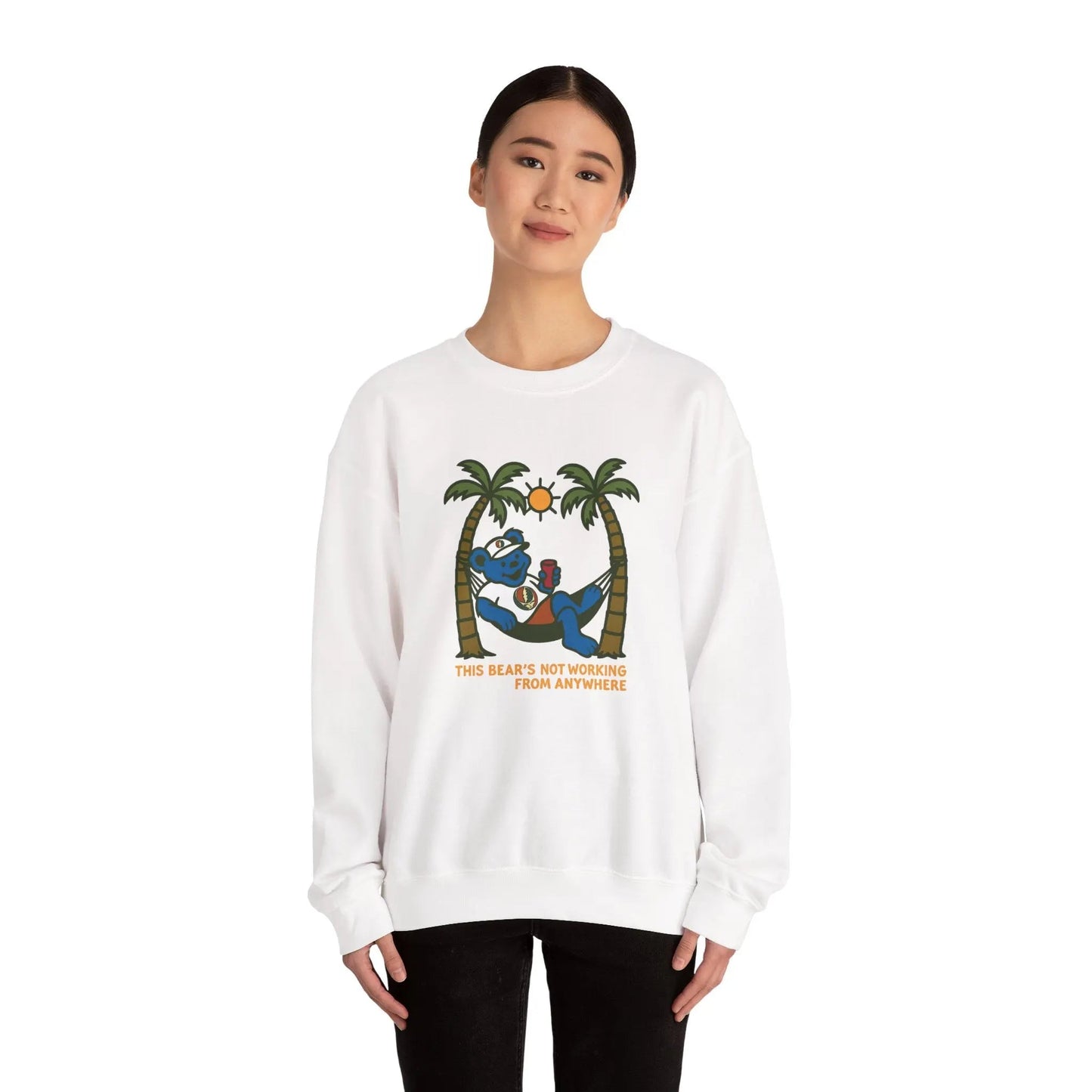This Bear's Not Workin' From Anywhere | Life is dead.® Crewneck | Grateful Dead