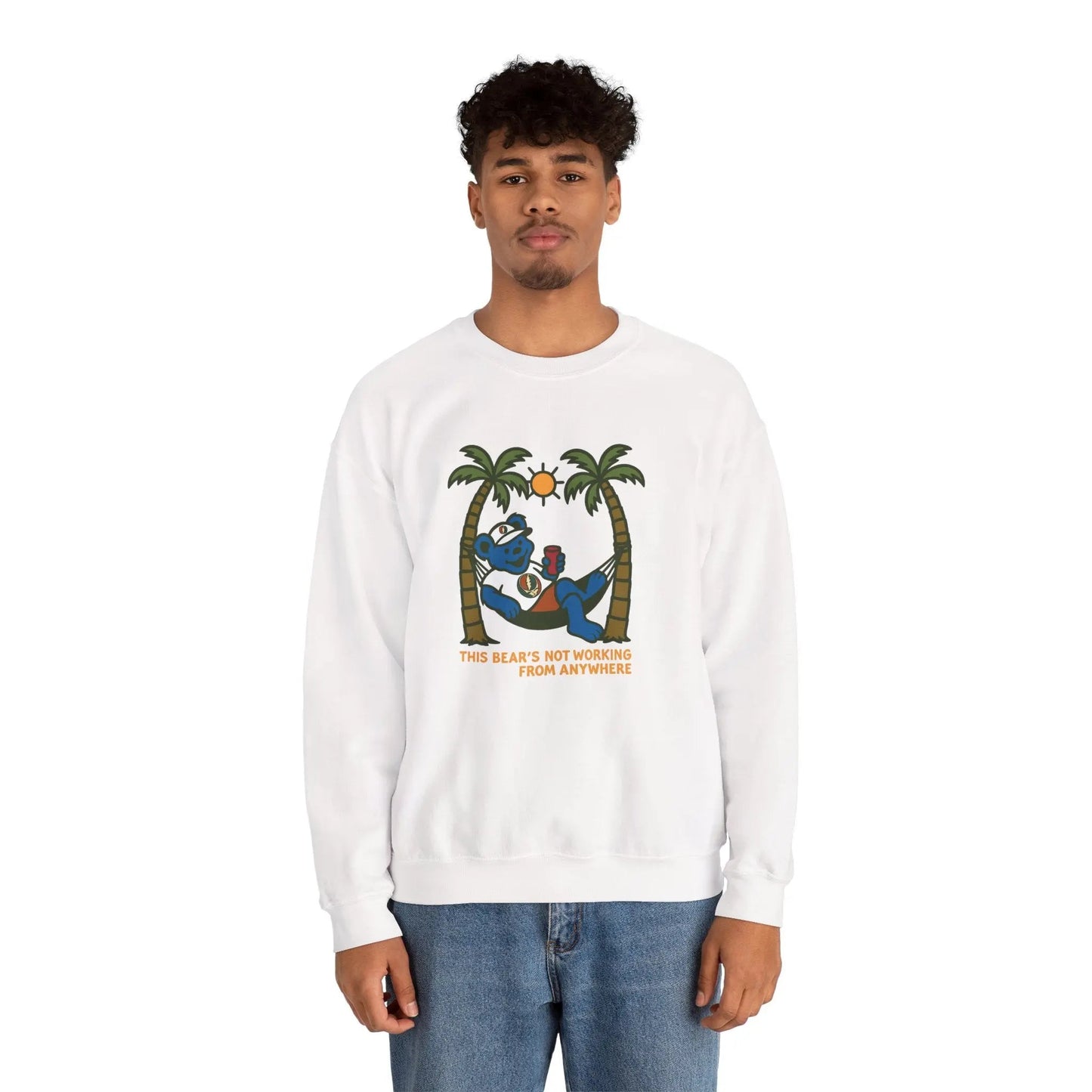 This Bear's Not Workin' From Anywhere | Life is dead.® Crewneck | Grateful Dead