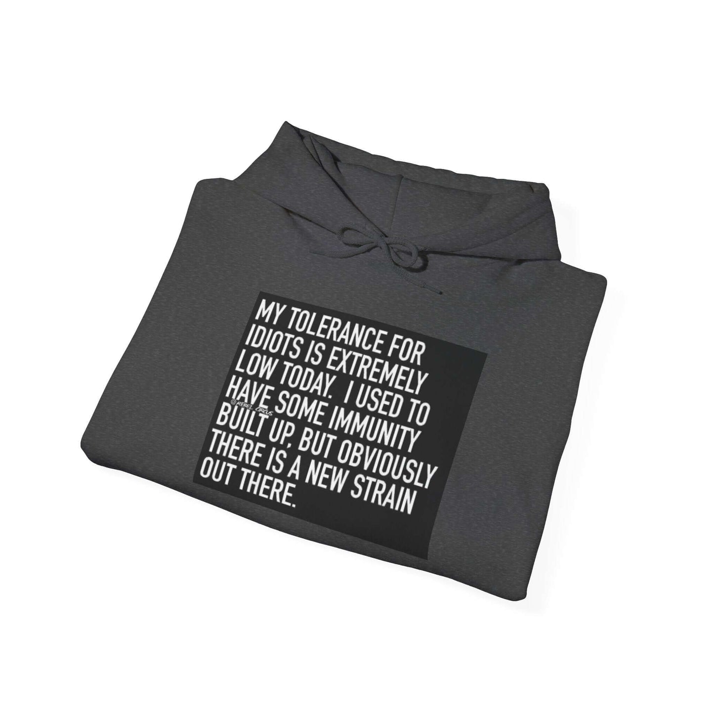 My Tolerance for Idiots Hoodie - Funny Sweatshirt, Unisex Gift, Humor Clothing, Casual Pullover, Cozy Hoodie for Everyday Wear