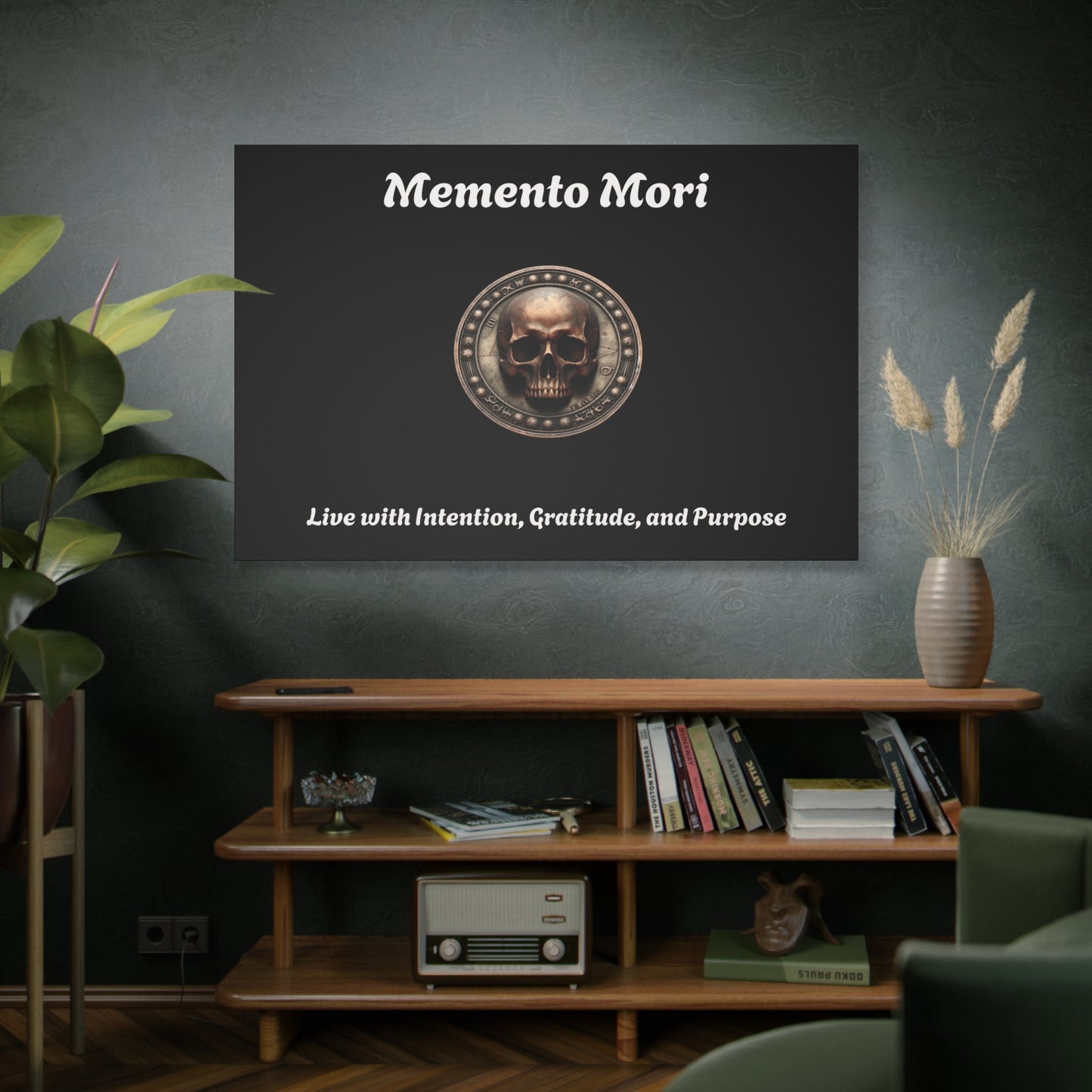 "Memento Mori" Matte Canvas - Inspirational Wall Art -"Live with Intention, Gratitude, and Purpose"