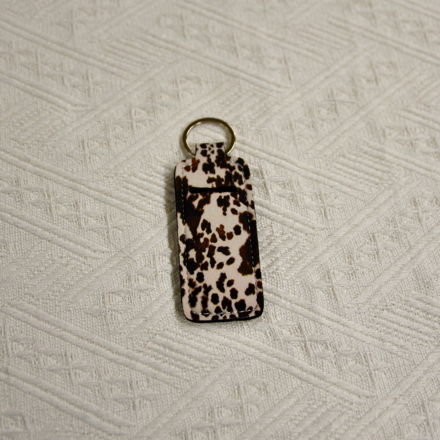 Chapstick Holder Keychain – Cow Print, Camo Pink Bow, Cowboy Toile, & Barn Toile