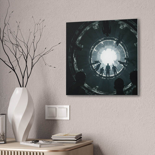 Abstract Canvas Art - Surreal Light Circle Wall Decor