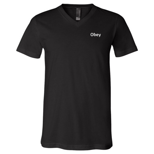 Jersey V-Neck Tee - "Obey"