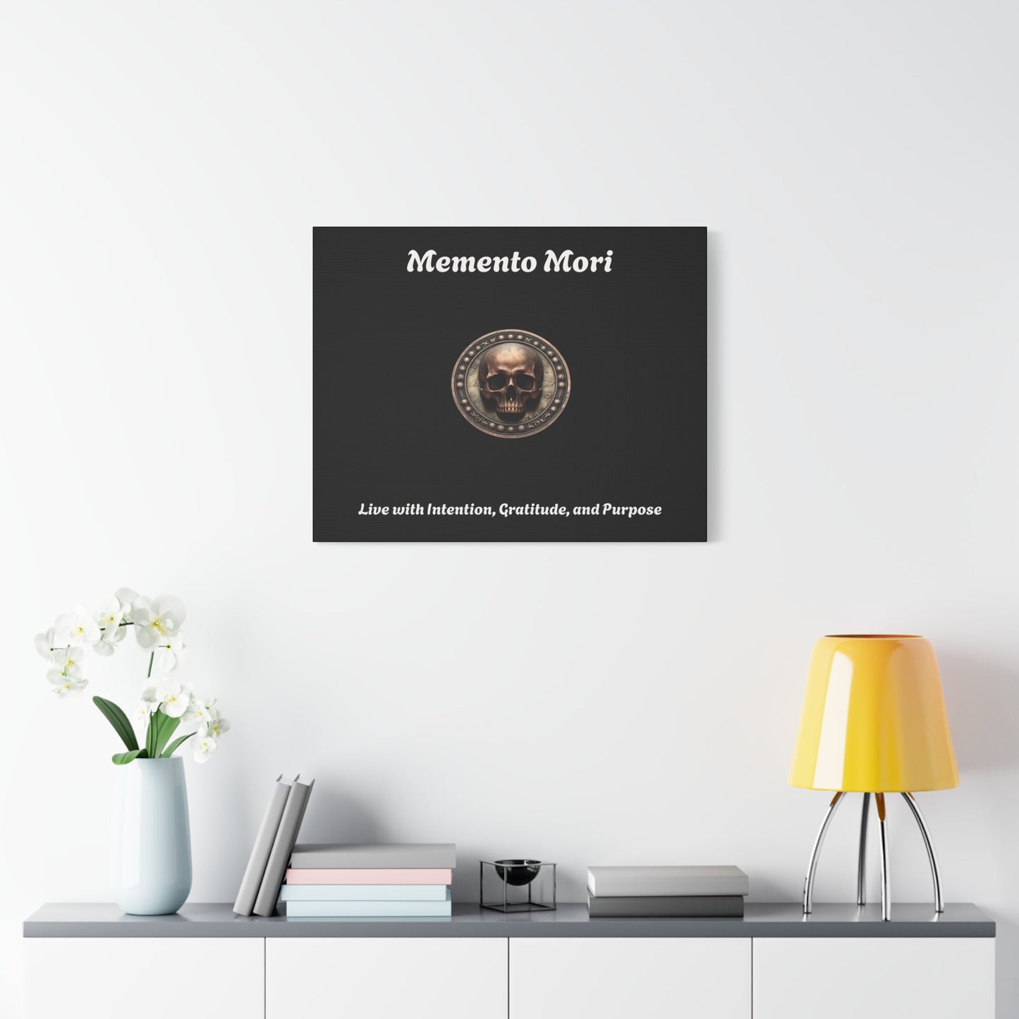"Memento Mori" Matte Canvas - Inspirational Wall Art -"Live with Intention, Gratitude, and Purpose"