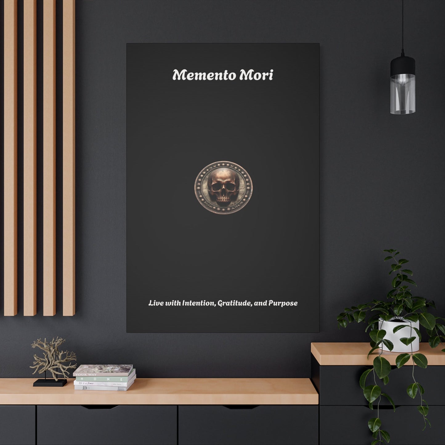"Memento Mori" Matte Canvas - Inspirational Wall Art -"Live with Intention, Gratitude, and Purpose"