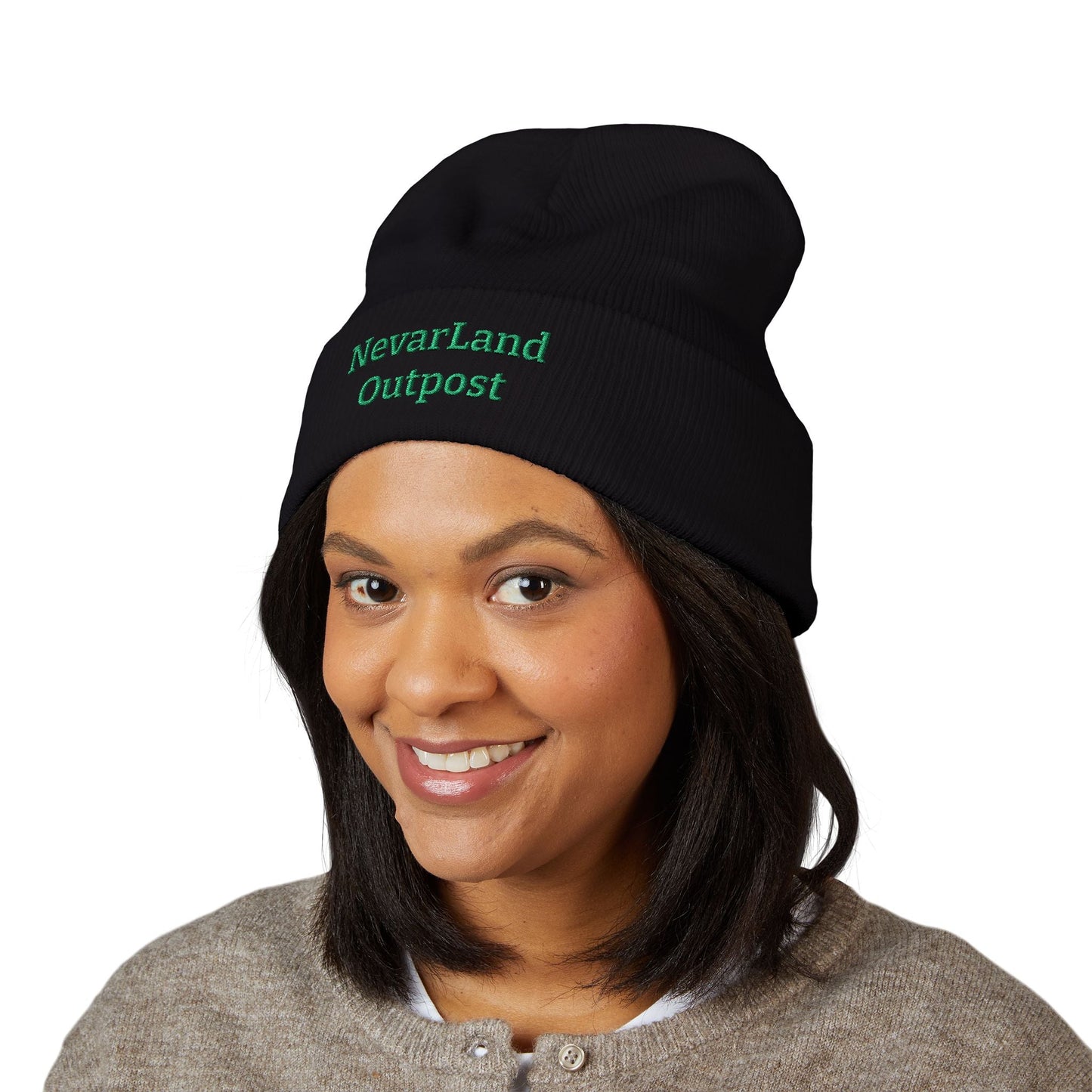 "NevarLand Outpost" - Embroidered Cuffed Knit beanie