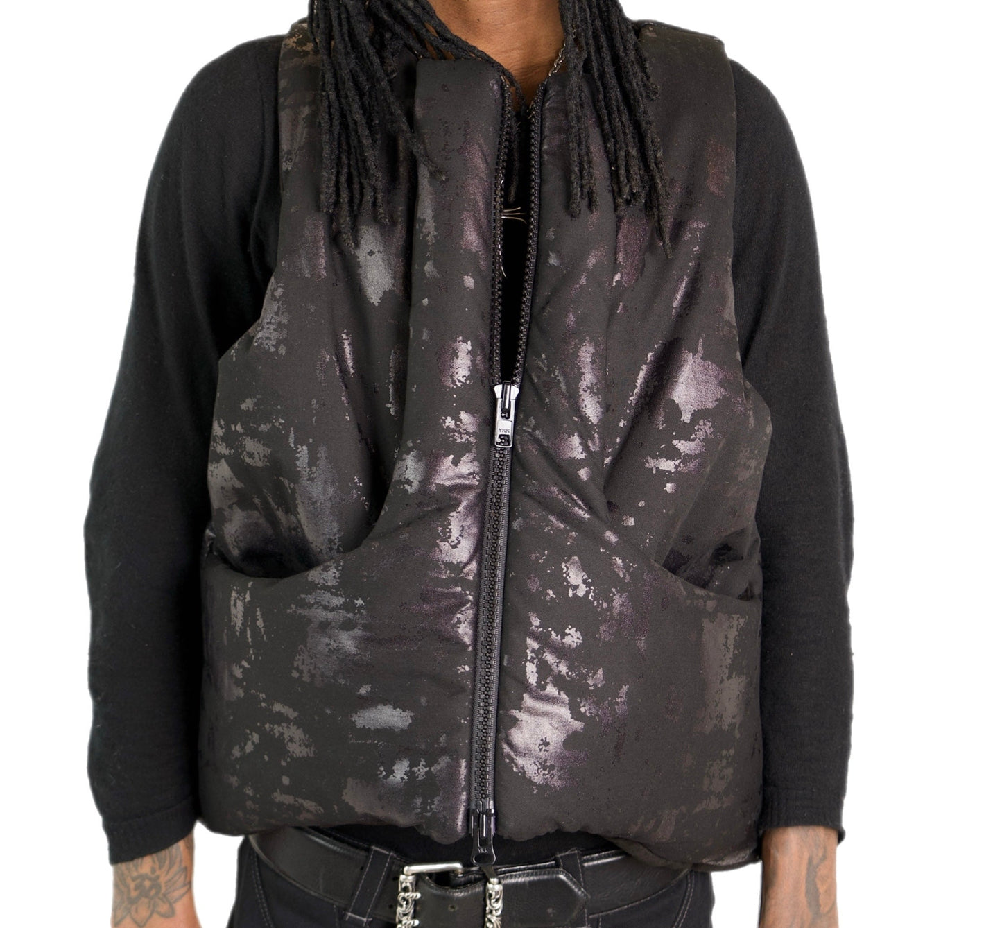 Painted Cropped Cargo vest