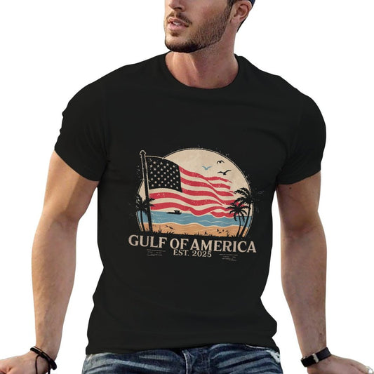 Vintage Gulf Of USA America Gulf of Mexico Or America Oversized Silhouette T-Shirt
