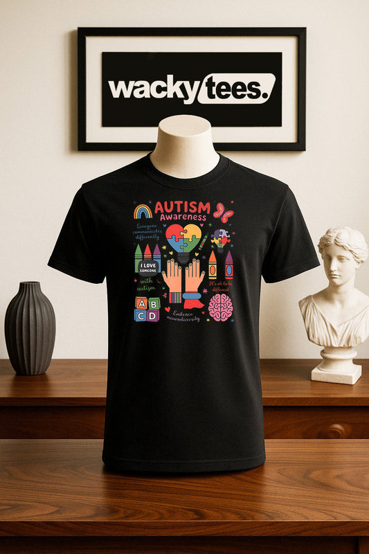 I Love Someone with Autism Its Okay To be Different Awareness Graphic Tee Shirt