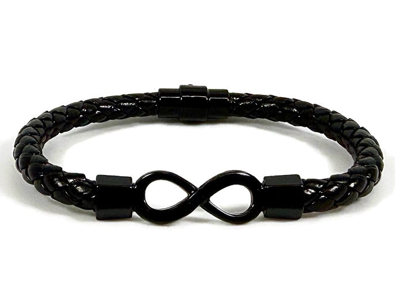 Infinity Leather Bracelet with Magnetic Clasp